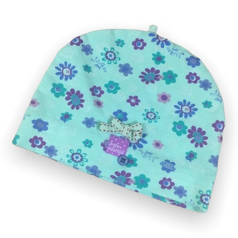 naartjie Girls Hat Size 6-18 Months Spring 2013 Mikayla Floral Beanie‎ Seafoam